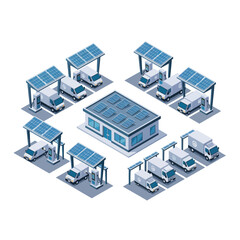 Fototapeta premium Electric vehicle charging station infrastructure.
