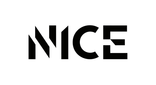 Bold and modern NICE wordmark logo design with unique typography.