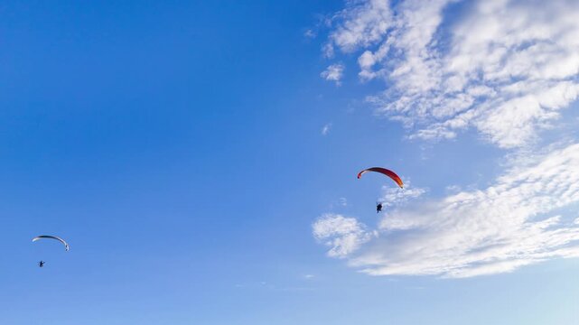 paragliding sky texture summer flying blue sport hobby view beauty contemplation flight vacation travel minimal design perfect business drone aerial - Guardamar del Segura, Alicante, Spain - 2025