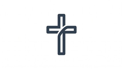 Obraz premium A simple illustration of a cross symbol on a white background