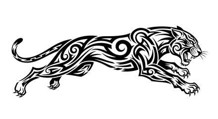 Naklejka premium Tribal Style Panther Design Artwork.