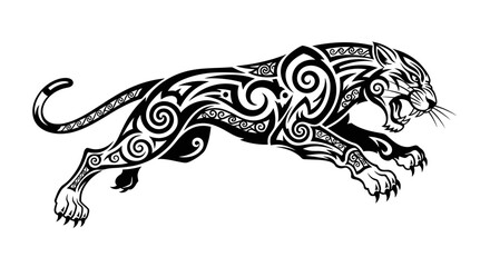 Obraz premium Tribal Panther Design Artwork Illustration.