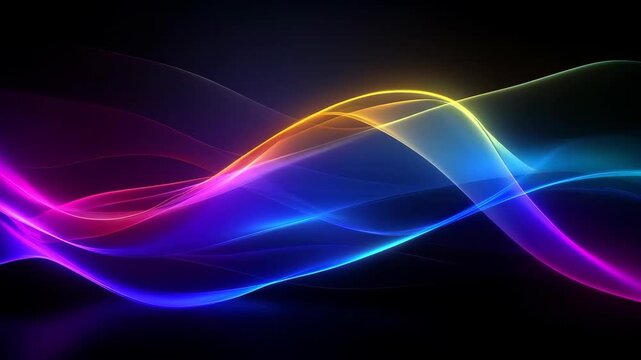 Vibrant Energy Wave: A mesmerizing display of colorful, flowing energy weaves across a dark background, evoking a sense of dynamic movement and artistic expression.