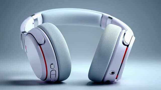 White over-ear wireless headphones with red accents