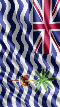 British Indian Ocean Territory flag waving in the wind. Territory&rsquo;s identity British overseas heritage Indian Ocean region. News geopolitical  international relations documentaries, educational web ba