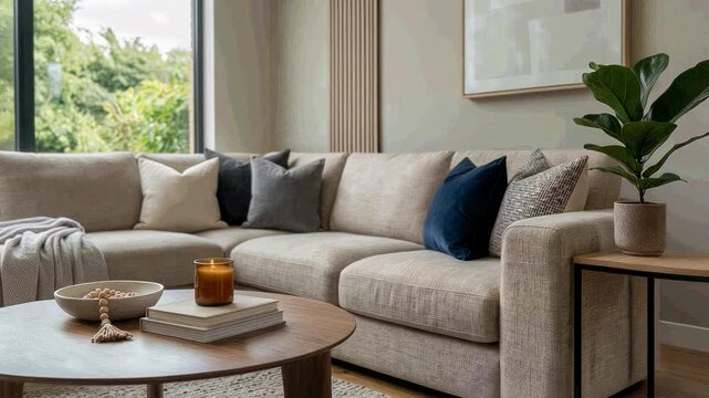 New residential home living room, modern interior design, spacious layout