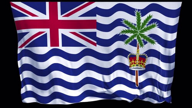 British Indian Ocean Territory flag waving in the wind. Territory&rsquo;s identity British overseas heritage Indian Ocean region. News geopolitical  international relations documentaries, educational web ba