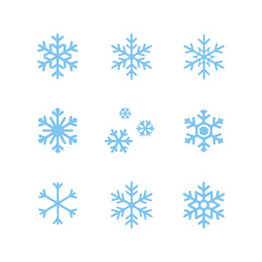 Fototapeta premium Snowflakes icon set vector isolated set