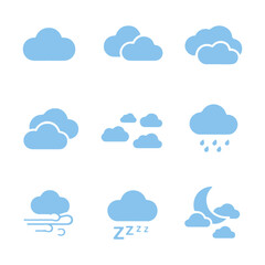 Obraz premium Clouds icon set vector isolated set