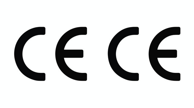 Black ce symbols on white background ce mark european conformity