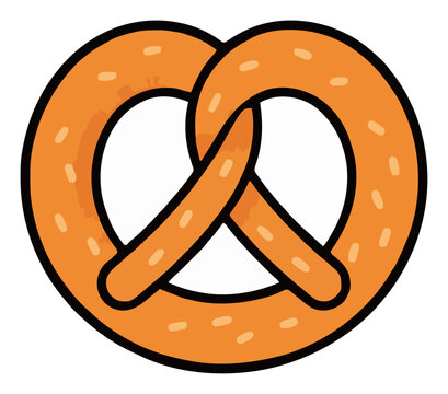 Soft pretzel twist snack illustration. Generative AI