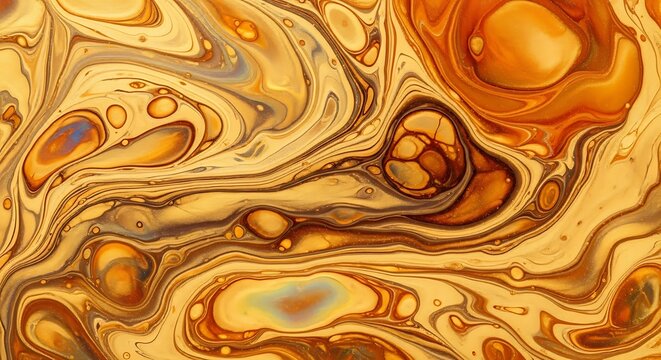 Abstract artistic expression with swirling amber and gold textures