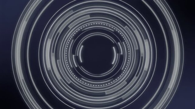 Circular Technology Interface: A futuristic, circular interface glows with subtle light, suggesting advanced technology and digital data flow, set against a dark, abstract background.