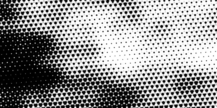 Abstract Black and White Halftone Dot Texture Background
