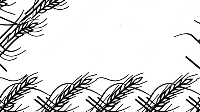 Grass Texture Minimalist Black Lines Modern Abstract Field Art