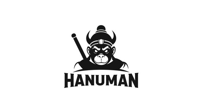 Hanuman Monkey Warrior Logo, Hindu Deity, Mythology, Graphic Design