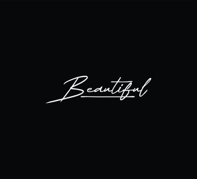 Beautiful Handwritten Script Signature Typography Vector Minimal Elegant Design