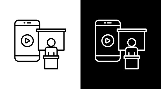 Webinar Outline White Icon Set Design