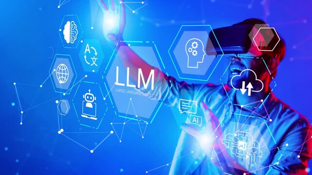 Immersive Interaction in Virtual Reality with Advanced Machine Learning Concepts and Dynamic Visuals in a Blue Futuristic Environment Gluon.