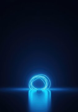 Faint blue glow illuminates a minimalist void after the primary energy source dissipates, creating a surreal and atmospheric blank canvas, gradient, energy, smooth