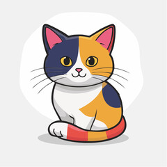 Obraz premium Cute Calico Cat Illustration