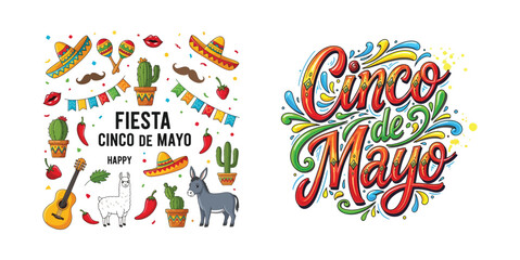 Obraz premium Vibrant cinco de mayo celebration a colorful illustration of mexican culture and festivities