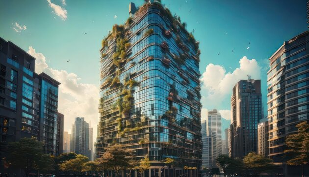 Eco-Friendly Skyscraper - A Vision of Sustainable Urban Architecture.