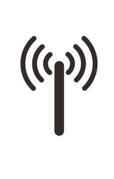 Ikon jaringan Wi-Fi tanpa sandi. Vektor penanda lokasi dengan akses nirkabel. Representasi gelombang komunikasi data