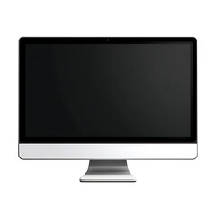 Fototapeta premium Computer Monitor Displaying Black Screen in Minimalist Workspace