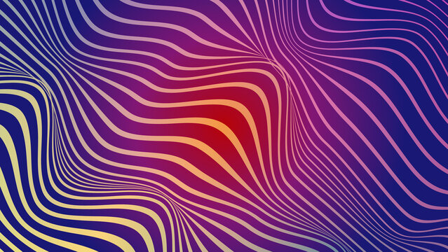 Abstract background, with wavy parallel, lines in gradient colors