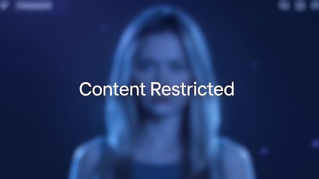 Content Restricted Warning Over Blurred Female Silhouette