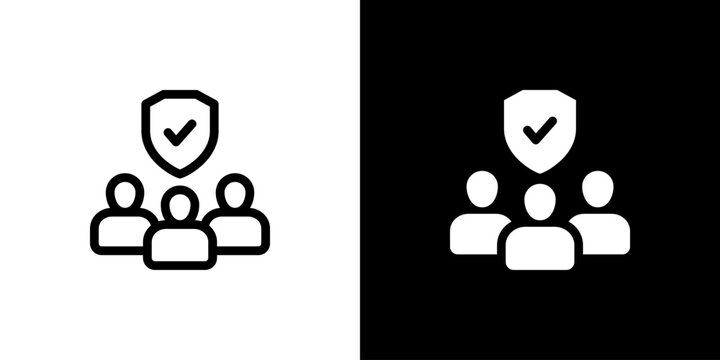 Responsibility Accountability icon concept with flat Black White Background. Vector illustration.