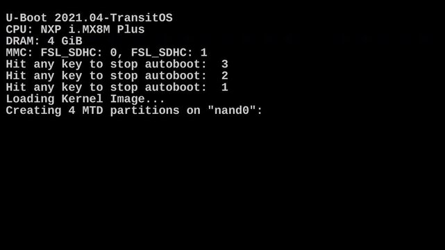 Public transit digital signage screen rebooting linux terminal sequence and loading route maps for urban city transportation