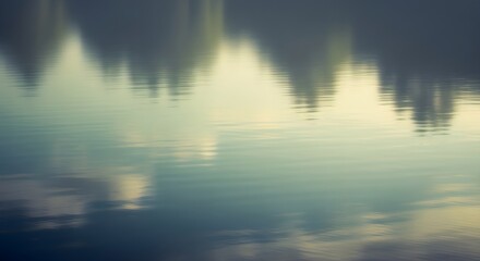 Fototapeta premium serene water reflection with sunlight, calm lake surface