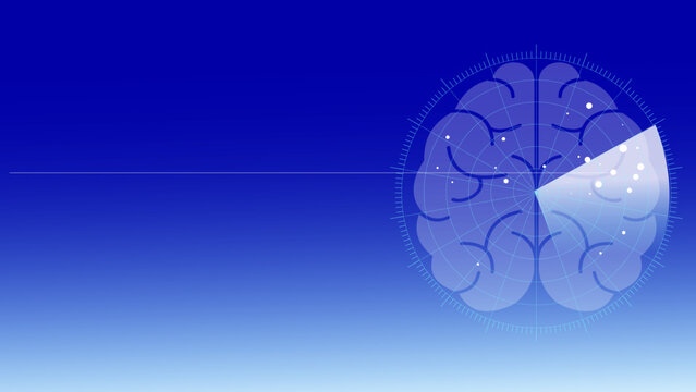Digital Brain Scan and Radar Analysis Concept Background with Copy Space (Editable Vector)