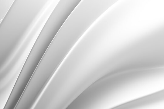 Abstract white flowing shapes and soft curved forms minimal background for modern wallpaper and poster design.3d render