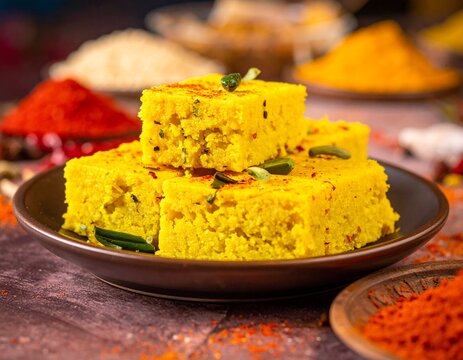 Soft and fluffy khaman with a light, tangy flavor.