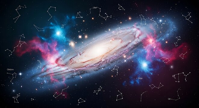Abstract galaxy space background with stars and nebula in deep cosmic universe