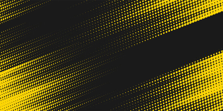 Thunder yellow dots halftone grunge on black dark background