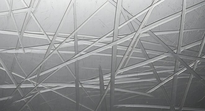 Abstract Network of Intersecting Lines and Grids, Geometric Pattern on Gray Background
