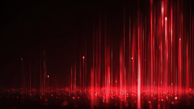 Red Light Lines: An abstract digital display features a series of striking red light lines ascending towards the top, with a dark background.