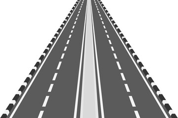 Perspective view of multi lane highway road with median strip © Ahmad