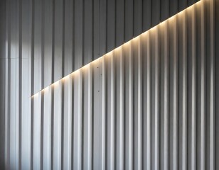 Obraz premium A close-up of a wall with vertical panels and ambient lighting