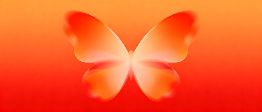 Abstract butterfly with gradient orange red wings
