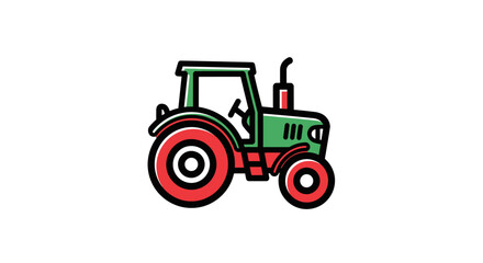 Obraz premium Green Tractor Vehicle Farm Equipment.