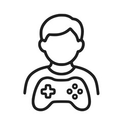 Gamer player controller video game entertainment icon © Atelier