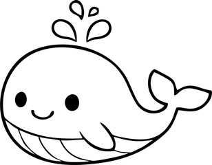 Obraz premium Whale Coloring Page Outline Simple
