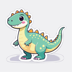 Fototapeta premium Cute Cartoon Dinosaur Sticker