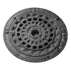Obraz premium Manhole Cover Perspective, Urban Environment, Photography Concept