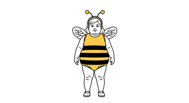 Child Dressed as a Bumble Bee Posing for the Camera.